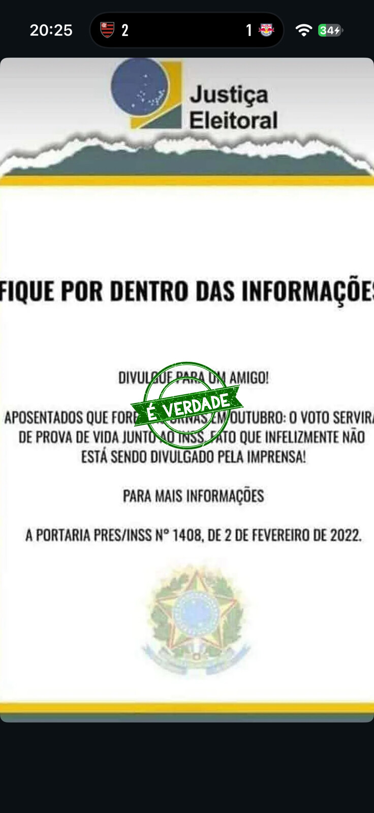 É VERDADE que comparecimento às urnas vale como Prova de Vida automática no INSS