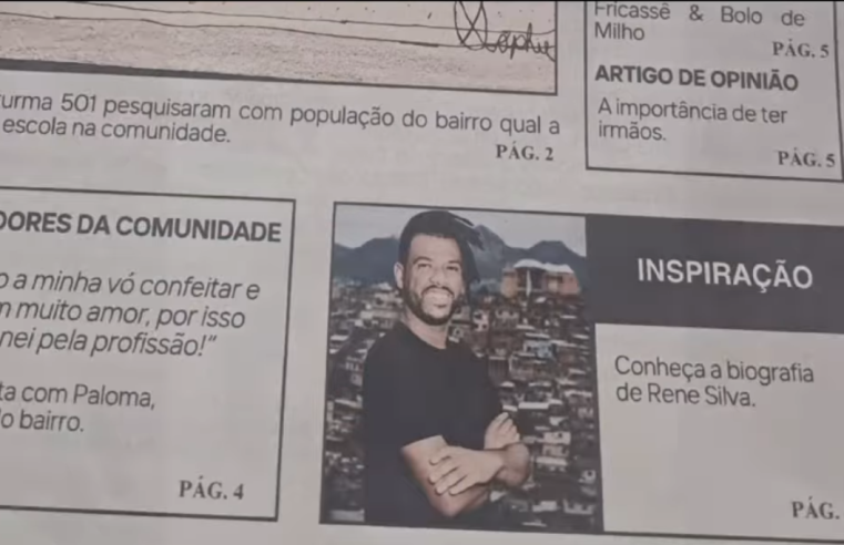 Alunos do 5° ano se inspiram em Rene Silva e criam o próprio jornal em Anaia Grande, São Gonçalo